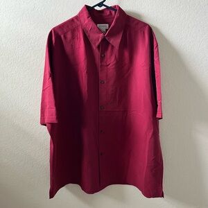 Concepts by Claiborne Men’s Guayabera Shirt | 2XLT | Red | Short Sleeve
